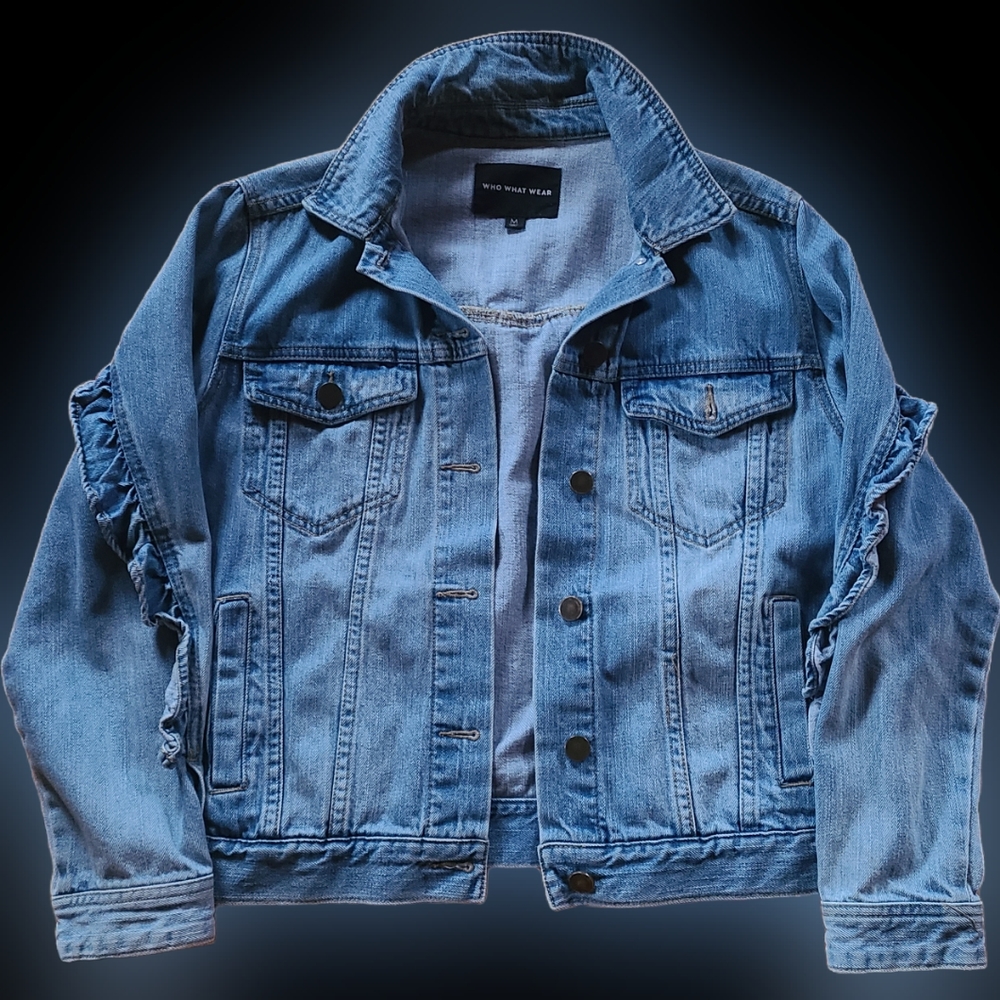 DENIM ruffle jacket